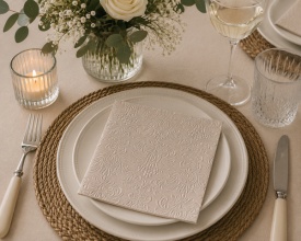 Șervețel decorativ mare de masă Elegance Pearl Taupe