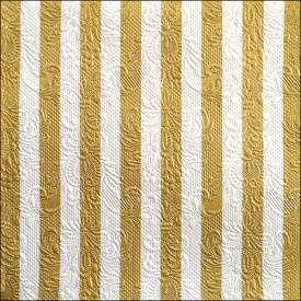 Șervețel decorativ mare de masă Elegance Stripes gold/white - Img 2