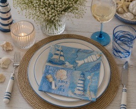 Șervețel decorativ mare de masă Love at Sea