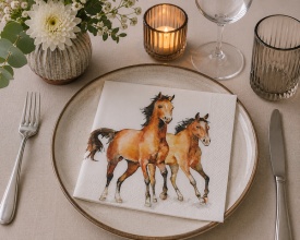 Șervețel decorativ mare de masă Wild Horses