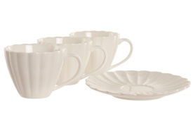 Set cești cafea cu farfurioare elegante din porțelan de 150 ml - Img 4
