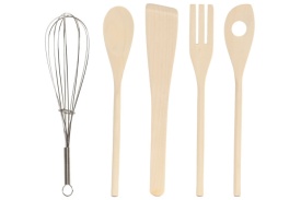 Set elegant cu ustensile de bucătărie din porțelan și bambus - Img 3