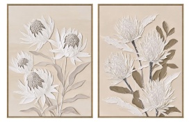 Tablou decorativ 3D cu flori elegante pictate manual - Img 5