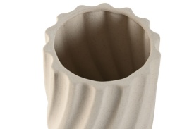 Vază decorativă modernă ceramică bej texturat minimalist elegant - Img 2