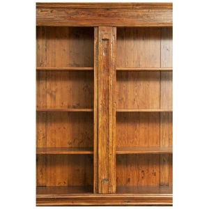 Biblioteca Artisan cu 4 usi nuc antichizat din lemn masiv tei, 230 cm - Img 9