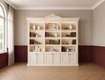 Biblioteca clasica Imperial Lux model Sofia Crem, 262 x 40 x 244 cm - Img 4