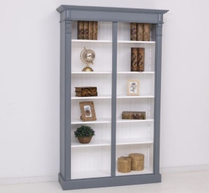 Biblioteca din lemn masiv Provance cu 5 rafturi finisaj dublu color 120 cm - Img 3