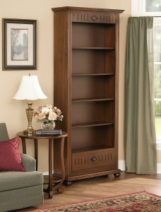 Biblioteca / Etajera Jasmine din lemn masiv maro, 90 x 30 x 195 cm