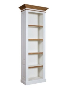 Biblioteca ingusta Harmony Oak 4 etajere lemn masiv 76 cm