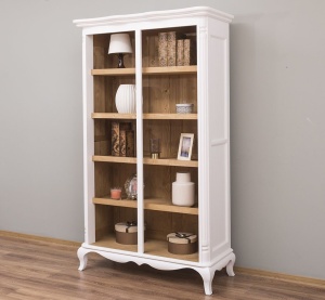 Biblioteca living Shabby Provance lemn masiv, 112 cm - Img 5