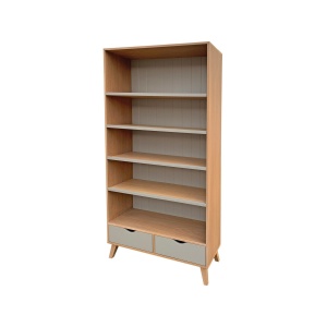 Biblioteca Mathias cu 2 sertare si 4 polite reglabile, 100 x 40 x 200 cm - Img 5
