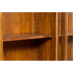 Bufet cu vitrina Artisan nuc antichizat, lemn masiv tei, 230 cm - Img 5
