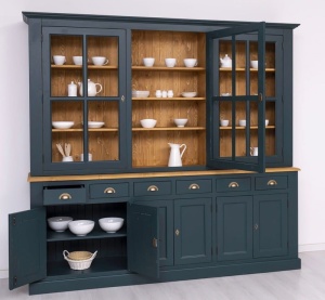 Bufet cu vitrina dining Provance lemn masiv 244 cm - Img 3