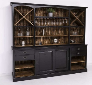 Bufet dining / bar cu suport pentru pahare, lemn masiv 240 cm - Img 3