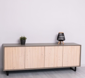 Bufet living Piannova cu 4 usi lemn masiv + mdf