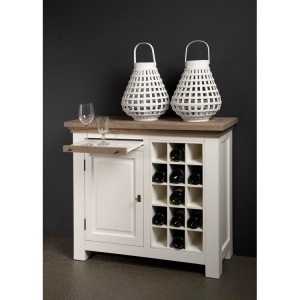 Bufetul Country lemn masiv, 1 usa si suport pentru sticle, 104 x 40 x 90 cm