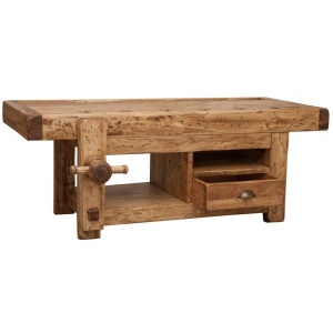 Comoda TV Artisan model banc tamplar din lemn masiv tei, natur antichizat - Img 2