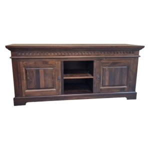 Comoda TV Espresso din lemn masiv tei, finisaj maro, 150 x 50 x 66 cm - Img 3