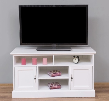Comoda TV Provance cu 2 usi si 4 spatii deschise din lemn masiv