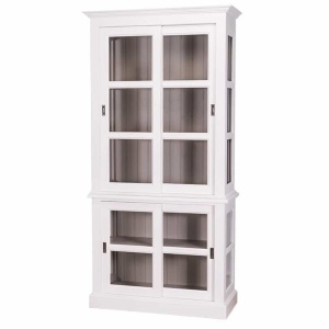 Corp Vitrina Provance din lemn masiv cu 4 usi culisante 110 cm - Img 4