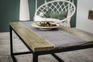 Măsuță de cafea Chania din lemn masiv pin, 100 x 40 x 60 cm - Img 2