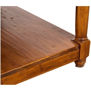 Masuta de living Artisan nuc antichizat, lemn masiv tei, 90 x 90 cm - Img 4
