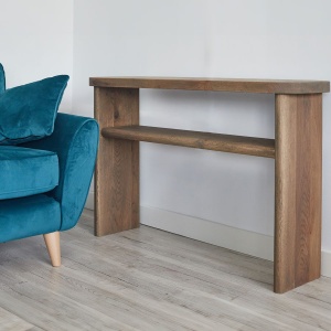Masuta de perete Side Oak, stejar masiv, 120 x 35 x 76 cm