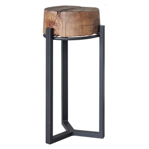 Masuta living Donna lemn masiv stejar + metal negru - Img 2