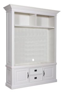 Mobilier Harmony cu spatiu TV lemn masiv alb 166 x 48 x 220 - Img 3