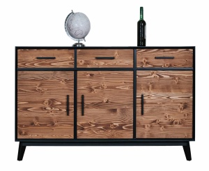 Set mobila living Nouvelle din 5 piese, lemn masiv si mdf negru - Img 6