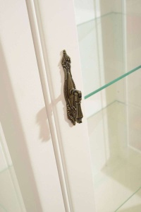 Vitrina living Retro Charm lemn masiv, 1 usa si 2 sertare, 70 cm - Img 4