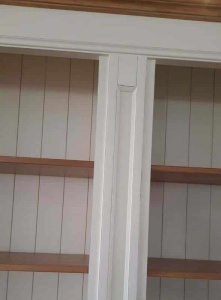 Biblioteca Artisan cu 4 usi din lemn masiv tei alb si natur antichizat, 230 cm - Img 8