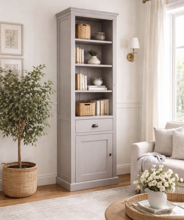 Biblioteca Cube Harmony din lemn masiv si mdf, 70 x 40 x 210 cm