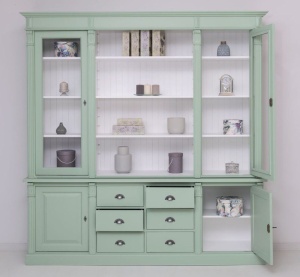 Biblioteca Provance model Majestic lemn masiv, finisaj dublu color 223 cm - Img 4