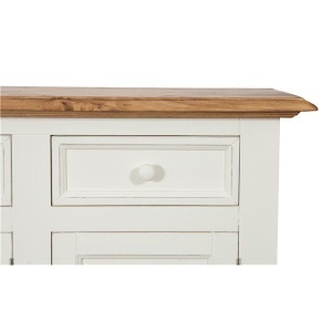 Bufet Artisan cu 3 usi si 3 sertare alb-natur antichizat, lemn masiv tei, 156 cm - Img 2