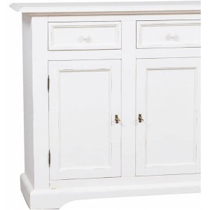 Bufet Artisan cu 4 usi si 4 sertare alb antichizat, lemn masiv tei, 202 cm - Img 4