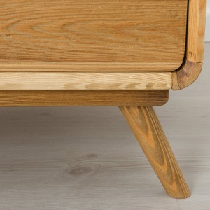 Bufet cu 2 usi si 4 sertare Skandi din Lemn masiv 133 x 45 x 85 cm - Img 2