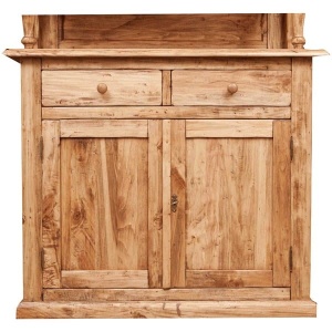 Bufet cu vitrina Artisan natur antichizat, 4 usi si 2 sertare, lemn masiv tei - Img 6