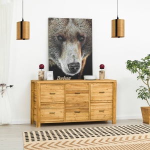 Bufet Gold Wood cu 2 usi si 2 sertare din lemn masiv