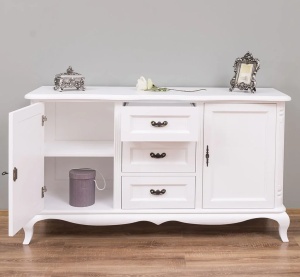 Bufet Shabby Provance 2 usi si 3 sertare lemn masiv 158 cm - Img 4