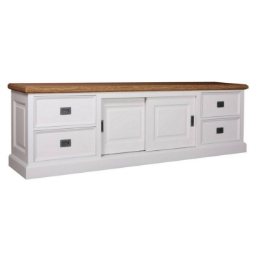 Comoda TV Harmony Oak cu 2 usi culisante si 4 sertare, 200 cm - Img 3