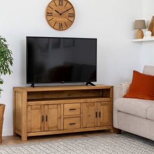 Comoda TV Heritage cu 4 usi 2 sertare din Lemn masiv - Img 6