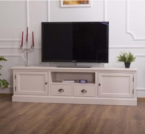 Comoda TV living Provancecu cu 2 usi si 2 sertare lemn masiv - Img 2