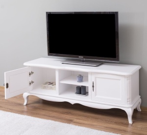 Comoda TV Shabby Provance cu 2 usi lemn masiv - Img 4