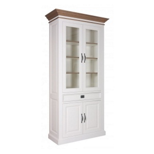 Corp Vitrina Harmony Oak cu 4 usi si 1 sertar lemn masiv