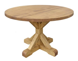 Masa rotunda Etnika din lemn masiv, model delta, 120 x 76 cm - Img 2