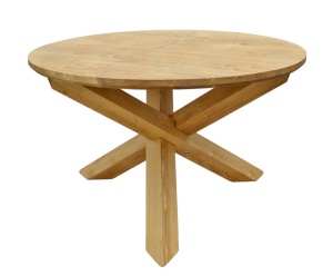 Masa rotunda Etnika din lemn masiv, model zeta, 125 x 75 cm - Img 2