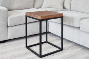 Masuta Dakar lemn masiv stejar + metal negru 40 x 40 x 54 cm - Img 2