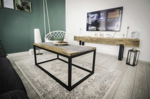 Măsuță de cafea Chania din lemn masiv pin, 100 x 40 x 60 cm