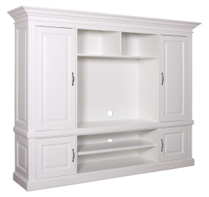 Mobilier Harmony cu spatiu TV lemn masiv alb 210 cm
